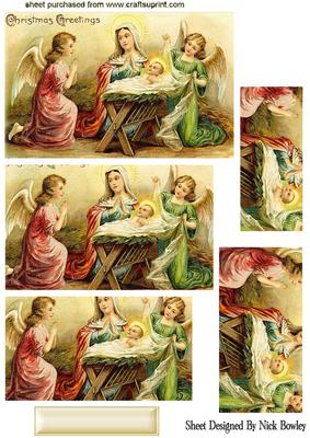 Angels with Mary and Baby Jesus Pyramids