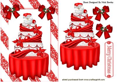 Lovely Christmas Santa Cake with Bows