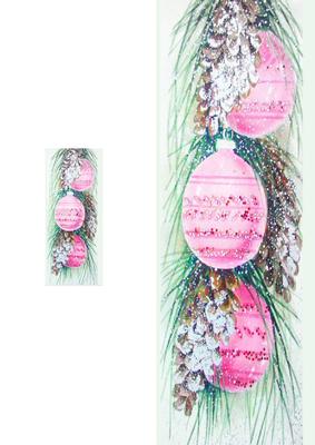 Pink Christmas Baubles Large Dl