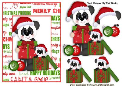 Cute Pandas with Christmas Presents
