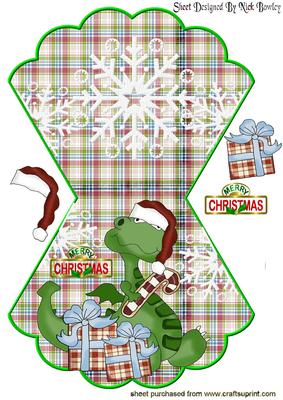 Christmas Dragon with Pressies on Rocker Card