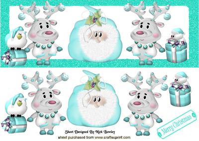 Santa with Reindeers and Friends Dl