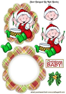 Cute Christmas Baby Rocker Card