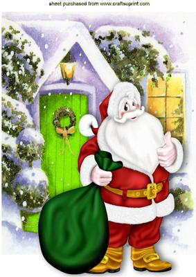 Lovely Santa with Sack of Goodies A4