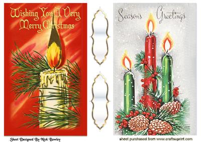 Christmas Candle Displays Quick Cards