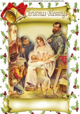 And They All Came to See Baby Jesus on a Scroll A4