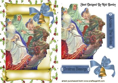 Mary and Joseph in Bethlehem on a Scroll