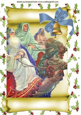 Mary and Joseph in Bethlehem on a Scroll A4