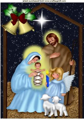 Christmas Nativity with Baby Jesus A4