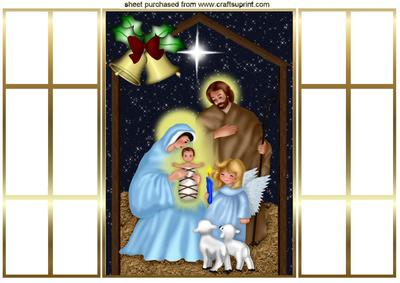 Christmas Nativity with Baby Jesus French Gatefold