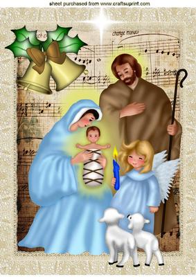 Mary and Joseph with Baby Jesus A4