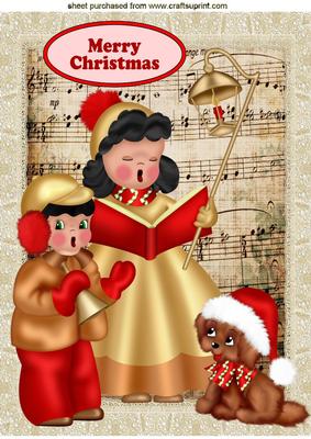 Carol Singers with Little Puppy A4
