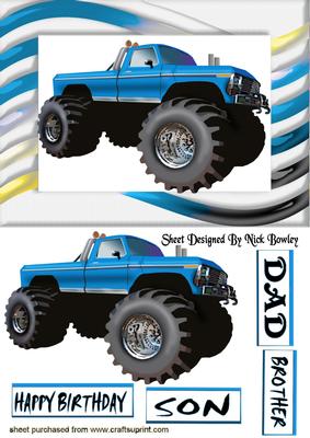 4x4 Jeep in Turq in Funky Frame