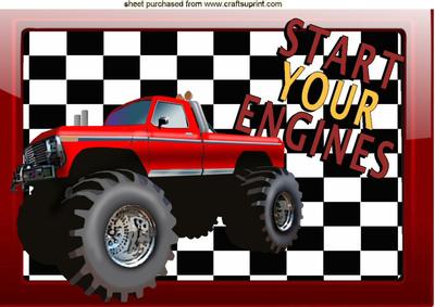 Start Your Engines 4x4 Red Jeep A4