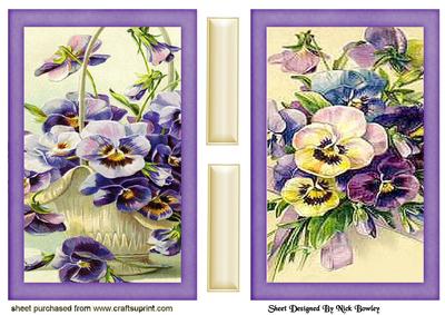 Pretty Lilac and Pink Pansies Cards