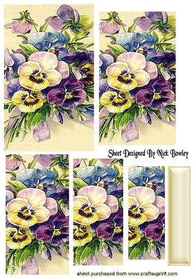 Pretty Vintage Pansies Pyramids
