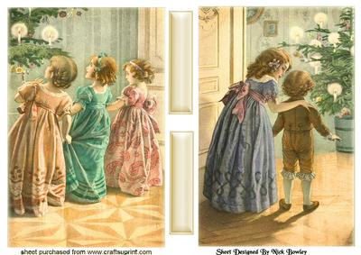 Vintage Children Excited for Christmas Cards