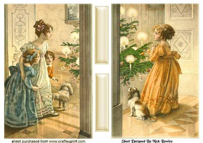 Vintage Children Gazing at the Christmas Tree Cards