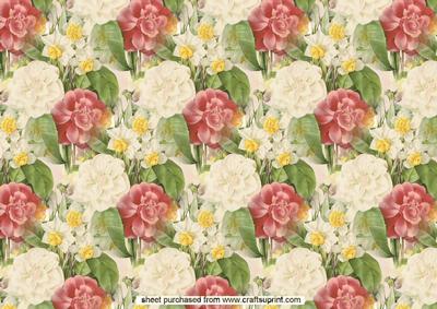 Pretty Floral Backing Paper, to Match the Floral Ovals