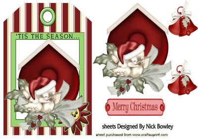 Little Red Robin on a Tag with Bells