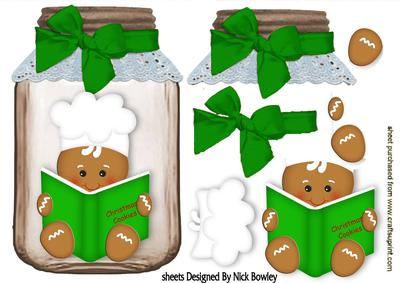 Little Gingerbread Man with Cookbook in a Jar