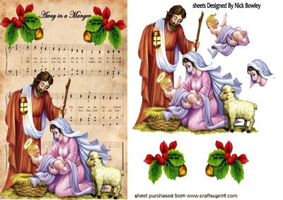 Away in a Manger Christmas Carol with Nativity
