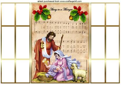 Away in a Manger Christmas Carol French Gatefold