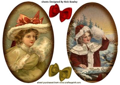 Nostalgic Pictures of Christmas Oval Toppers