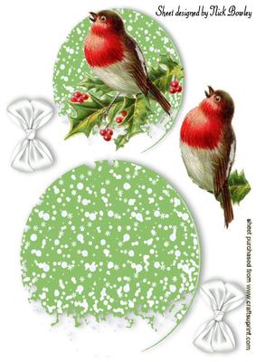 Little Robin on Holly Branch Rocker Card