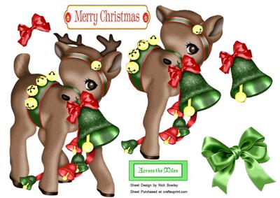 Little Reindeer with Bells A4