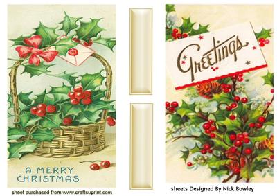 Greetings with Holly and Berries Cards