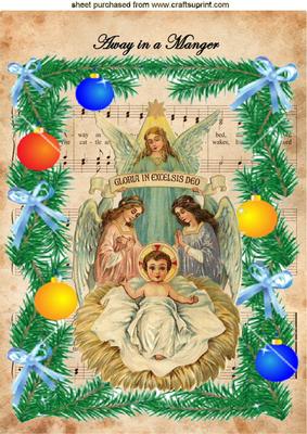 Angels Watching Over Baby Jesus with Carol A4