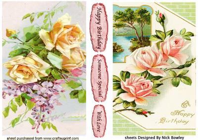Peach and Pink Roses Cards
