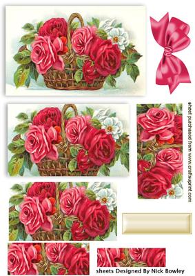 Vintage Roses in a Basket Pyramids