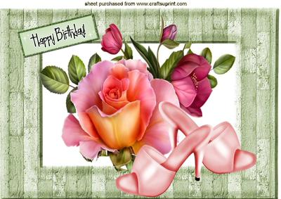 Pretty Roses with Pink Shoes A4