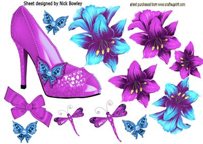 Pretty Pink Sparkle Shoe with Dragonflies
