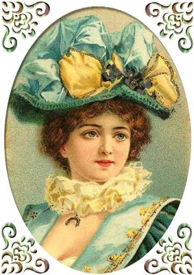 Vintage Lady in Elegant Hat A4