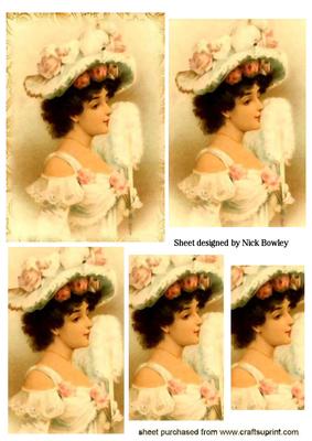 Pretty Vintage Lady Dressed in Cream Pyramids