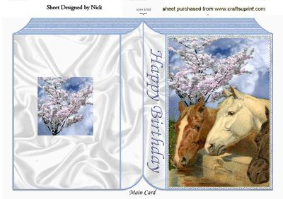Horses with Blossoms in the Spring Folded Book