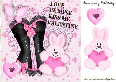 Love Be Mine, Kiss Me Valentine 8x8 Card