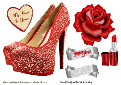 Sparkle Red Shoes with Love Heart