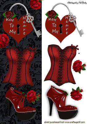 Key to My Heart, with Roses and Basque Tall Dl