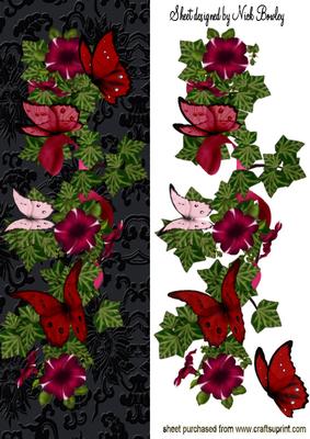 Beautiful Trellis of Flowers with Butterflies Tall Dl