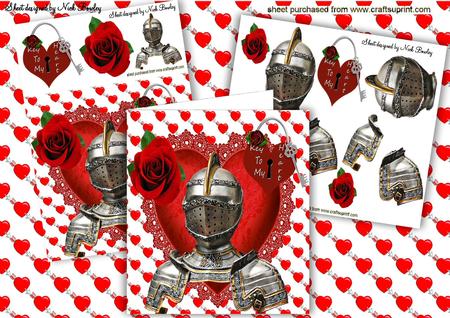 My Knight in Shining Armour on a Heart 8x8 Mini Kit