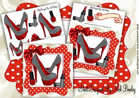 Red/black Polka Dot Shoes with Acces 8x8 Mini Kit
