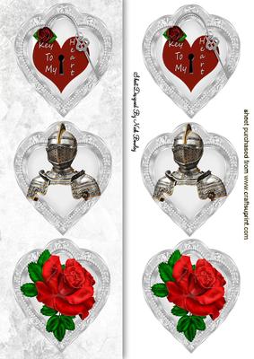 Key to My Heart, Knight with Red Rose Tall Dl