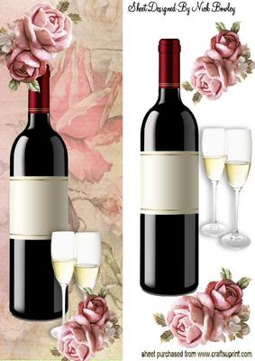 Red Wine, and Pink Roses Tall Dl