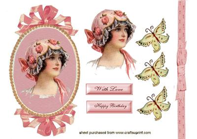 Pretty Vintage Lady in Oval Frame