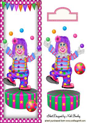 Jolly Clown Juggling with Some Balls Tall Dl