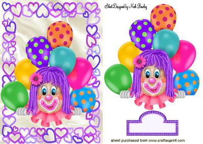 Clownin Around, in Heart Frame